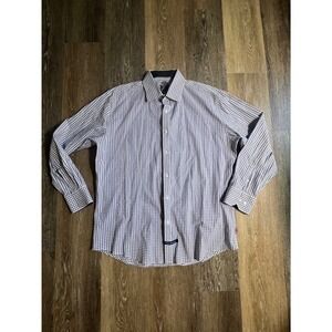 English Laundry Button Down Shirt Mens XL Blue Gingham Check Long Sleeve